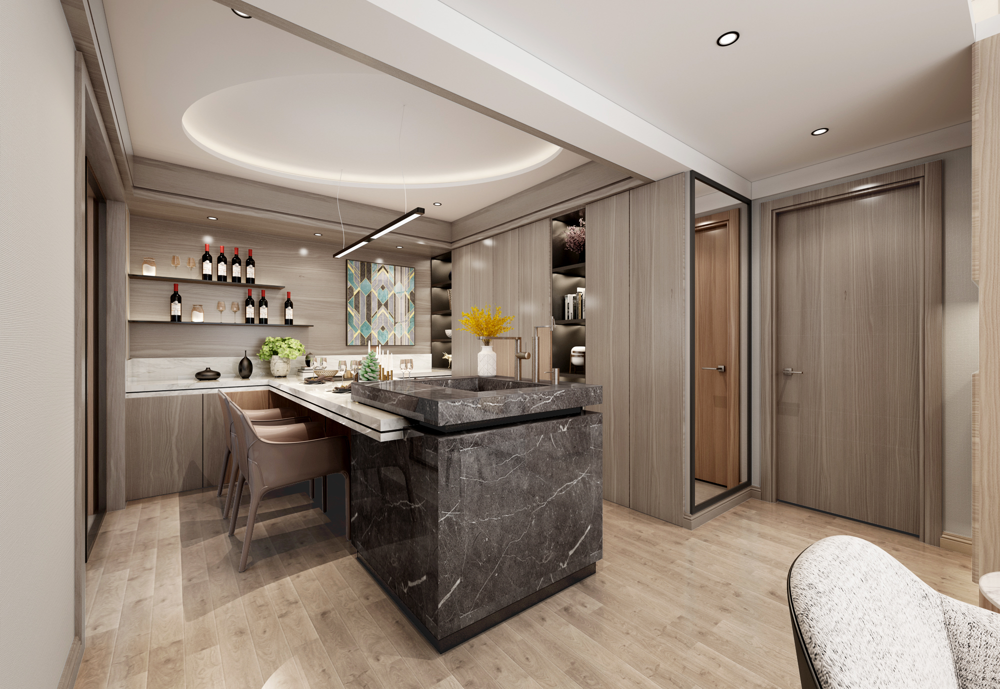 恒兴嘉苑 120 平米新中式家居设计，自然温馨又不失精致-16