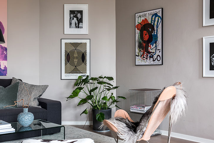 斯德哥尔摩时尚公寓 | 植物与画作打造的温馨空间-5