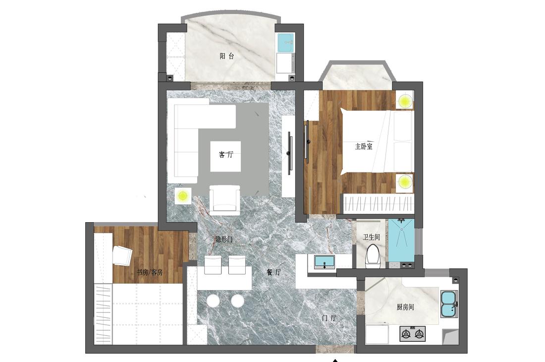 梦幻北欧风 Sunshin | 紫灰优雅,黄色明亮-34
