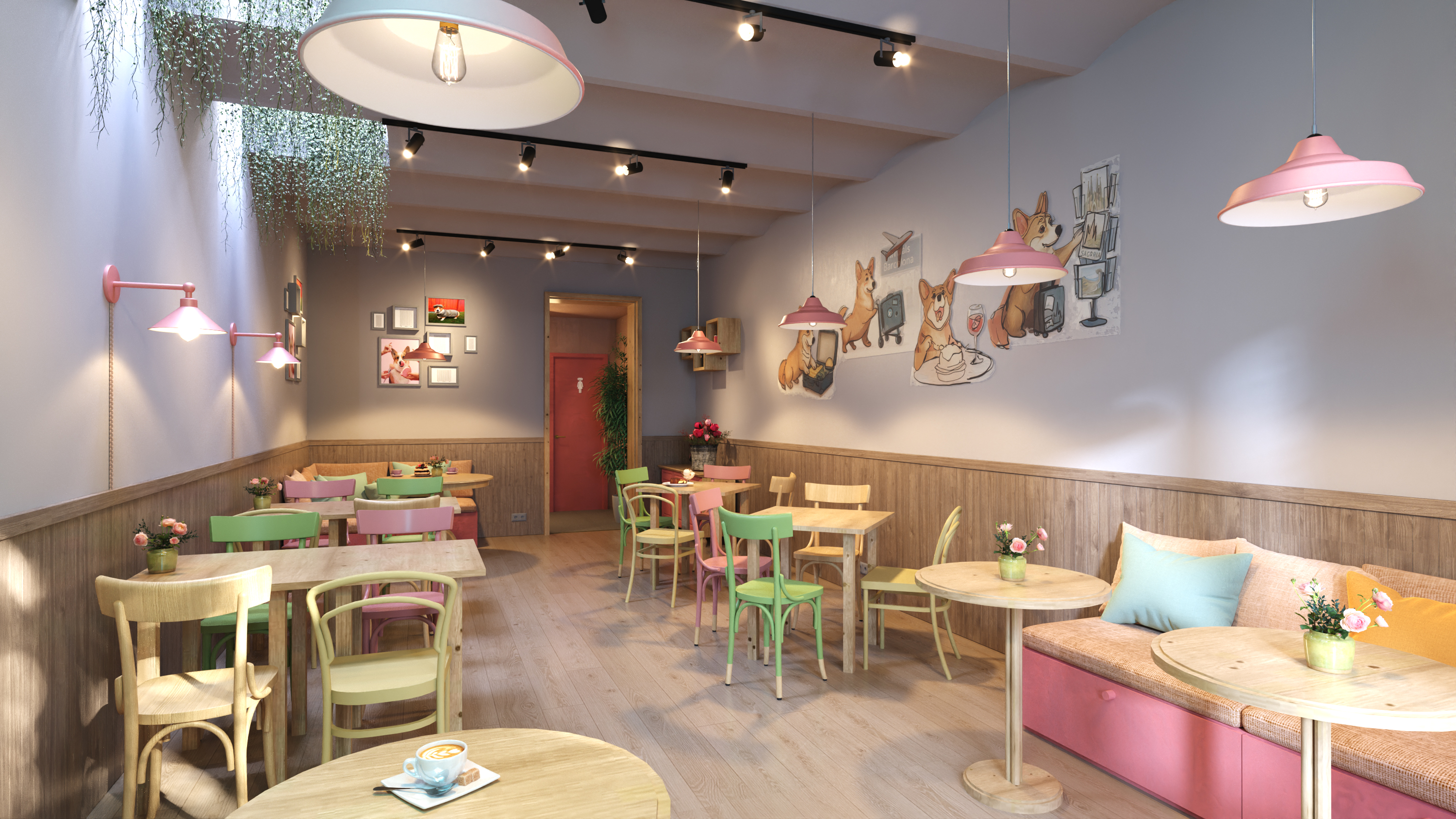 Corgi Cafe design project. At the stage of realization.-10