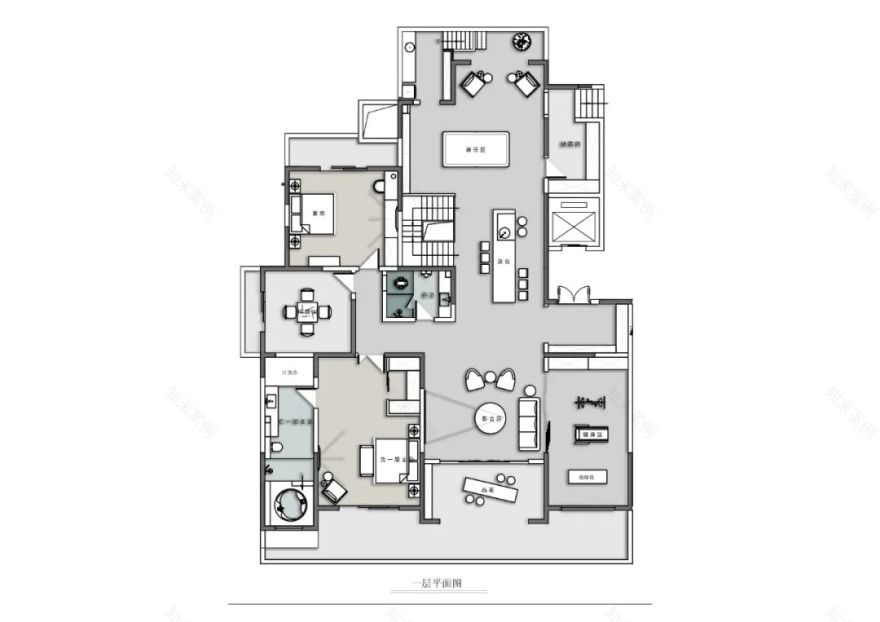 轻奢新中式,打造 600㎡动静分离的理想生活-25