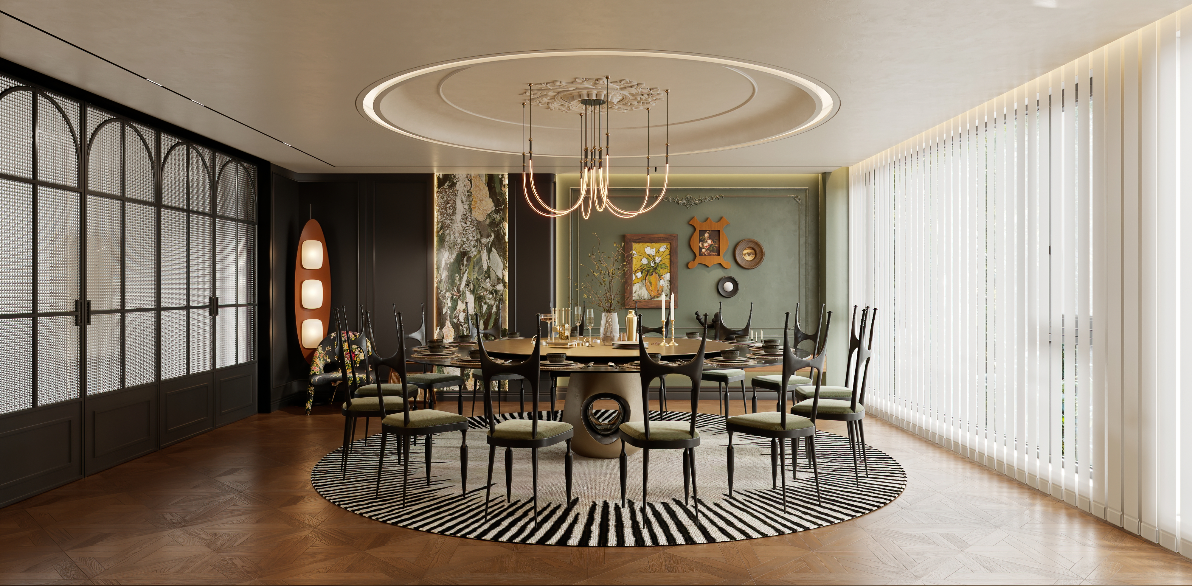 中古风客餐厅 复古法式-11