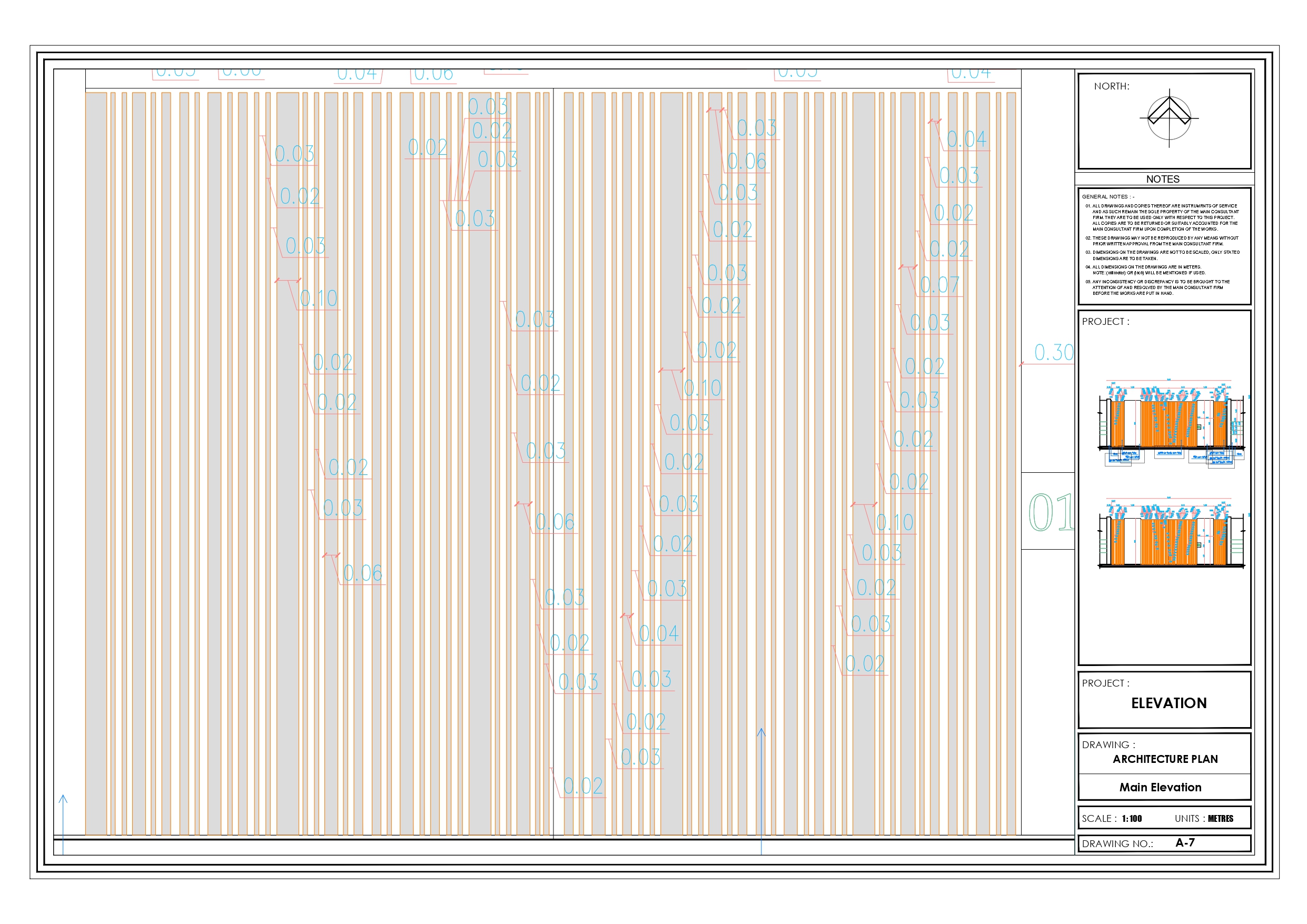 Working Drawings Of fence of villa-5