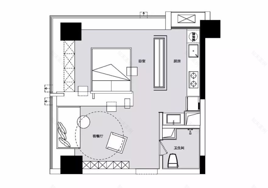 48 平米小户型秒变 100 平,现代风格设计展现空间魔法-9