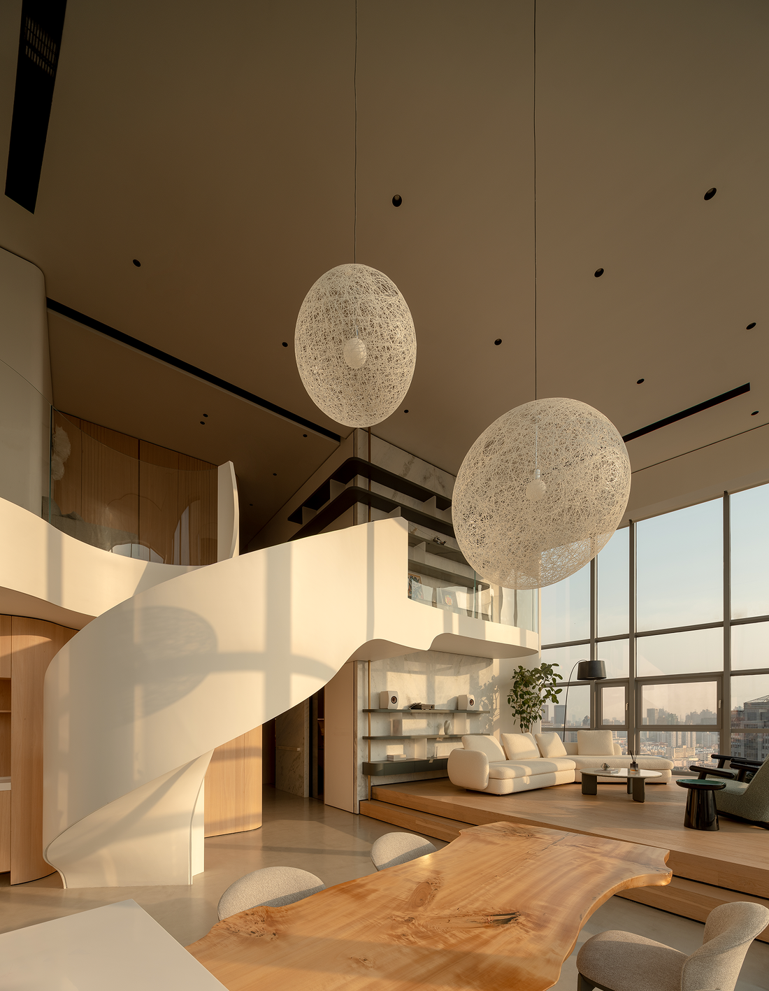 黄浦江边顶层复式丨中国黄浦丨木梵设计-26