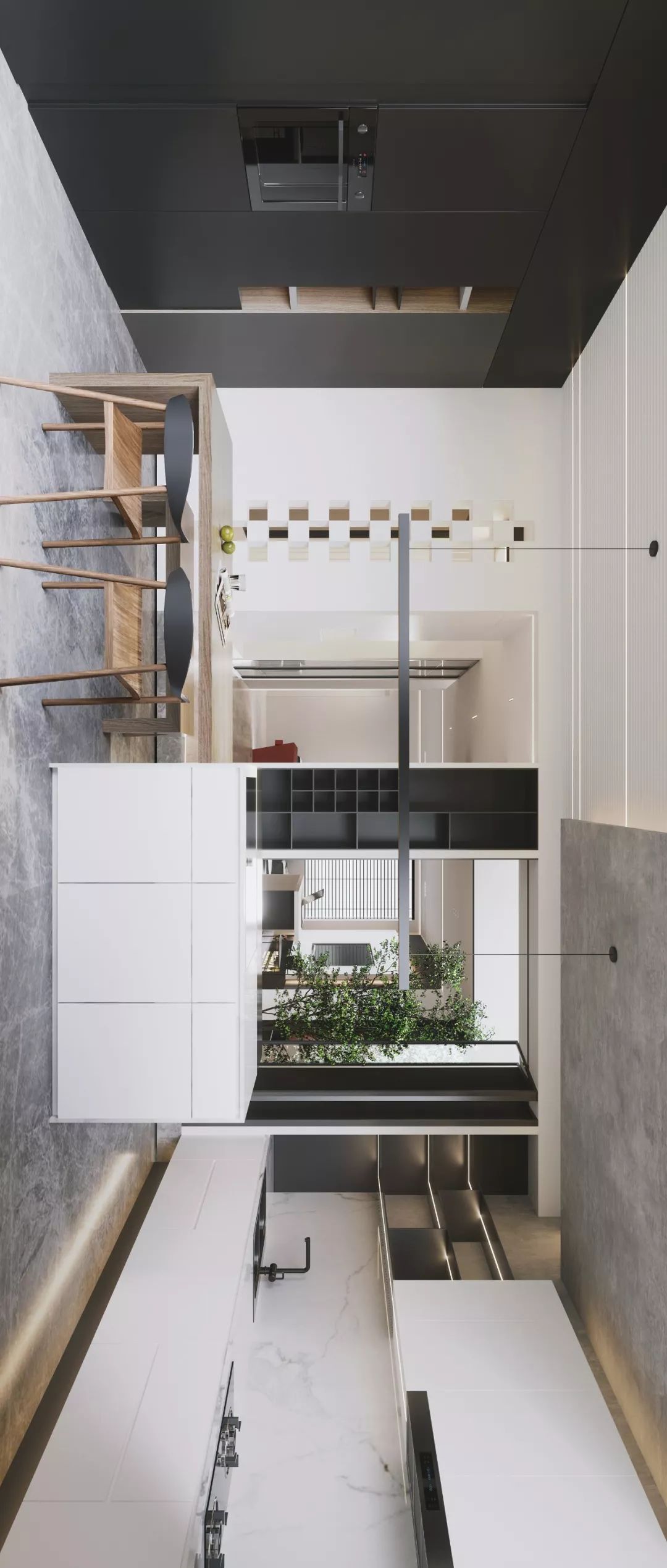 上海融信别墅极致简约设计，原始天井变身为空间亮点-49