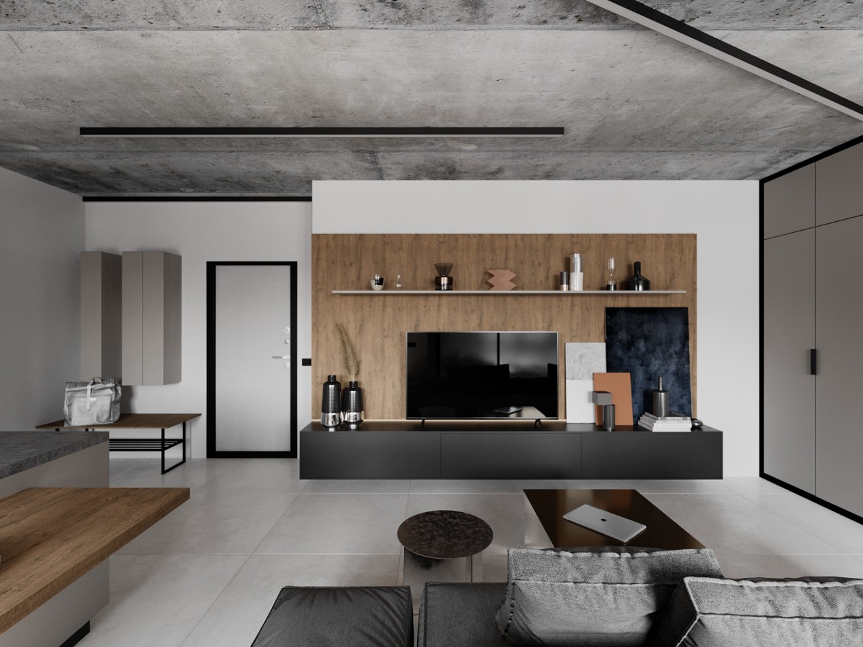 乌克兰 48.8㎡工业风质感公寓-3