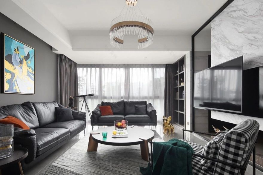 高级灰撞色搭配室内设计-35