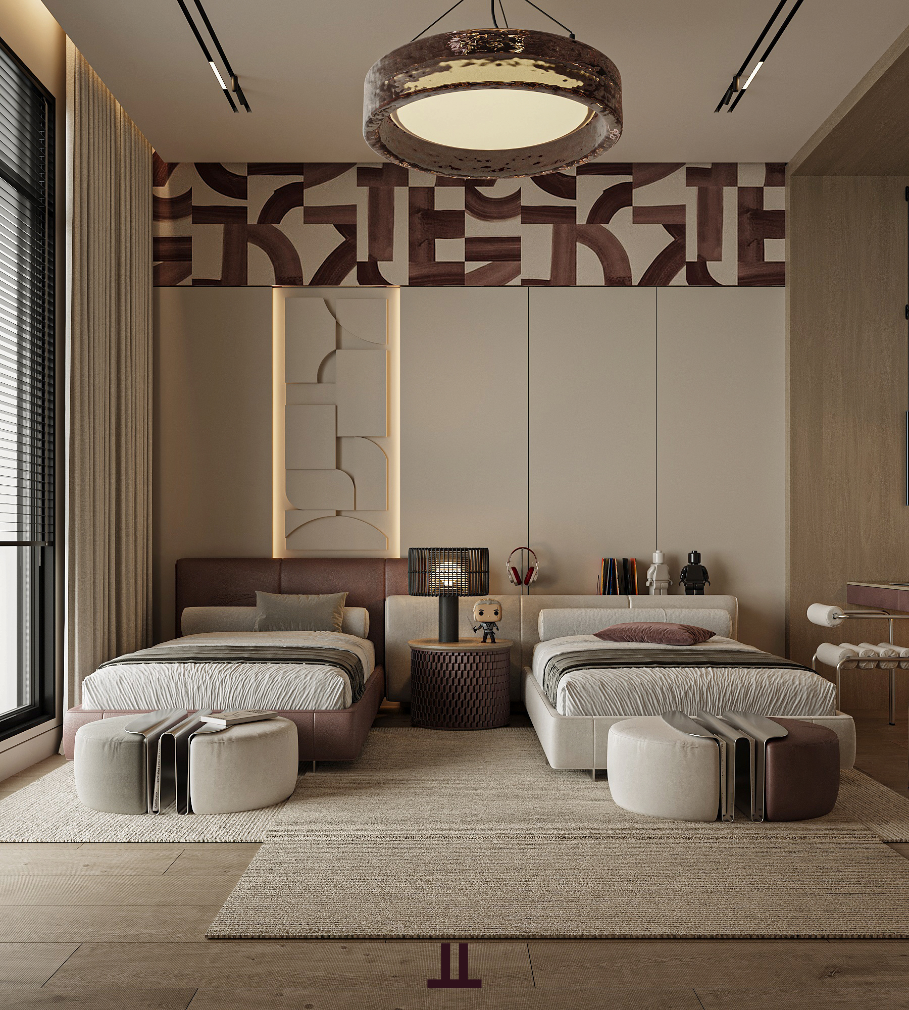 现代简约双人卧室设计丨沙特阿拉伯丨Laxis Studio-5