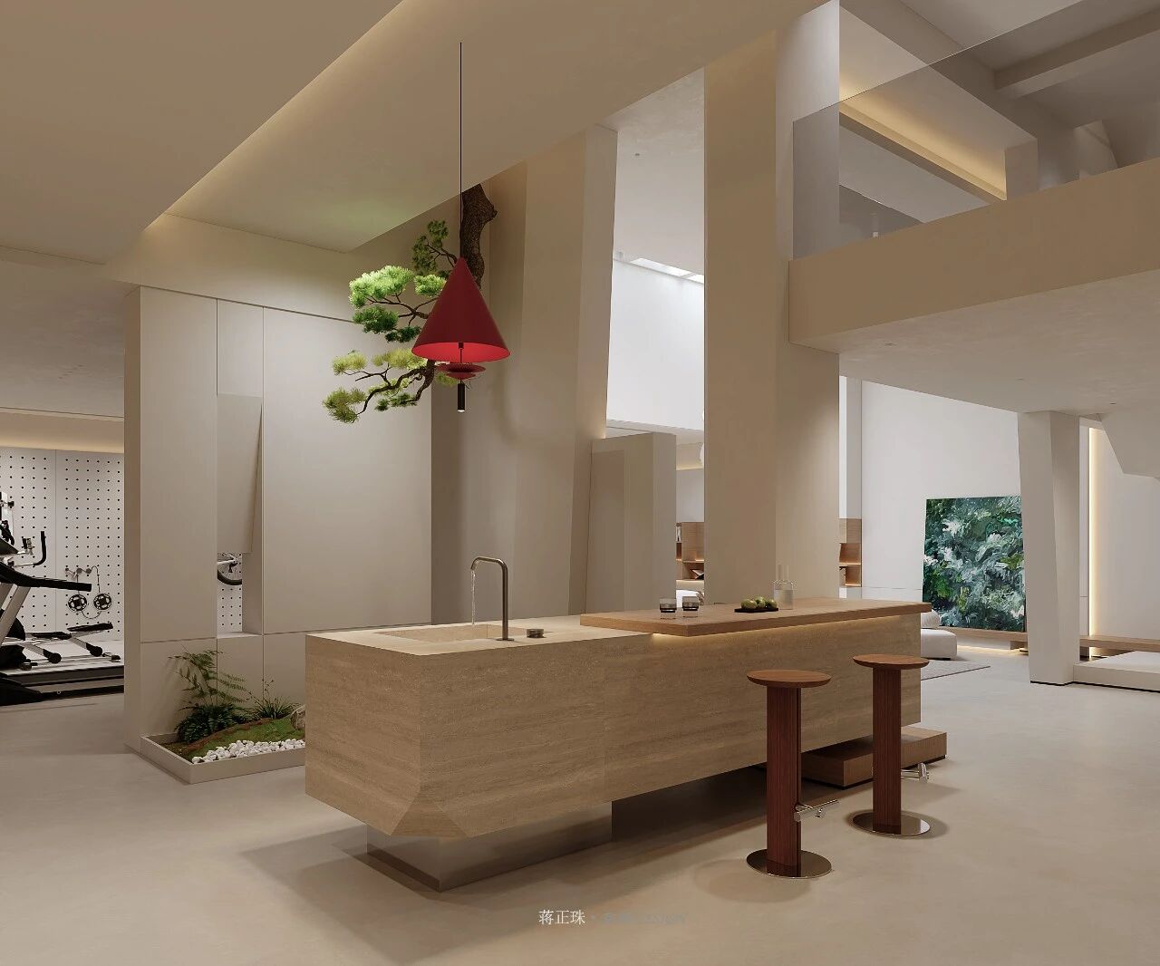 现代原木风世贸铜雀台别墅设计-11