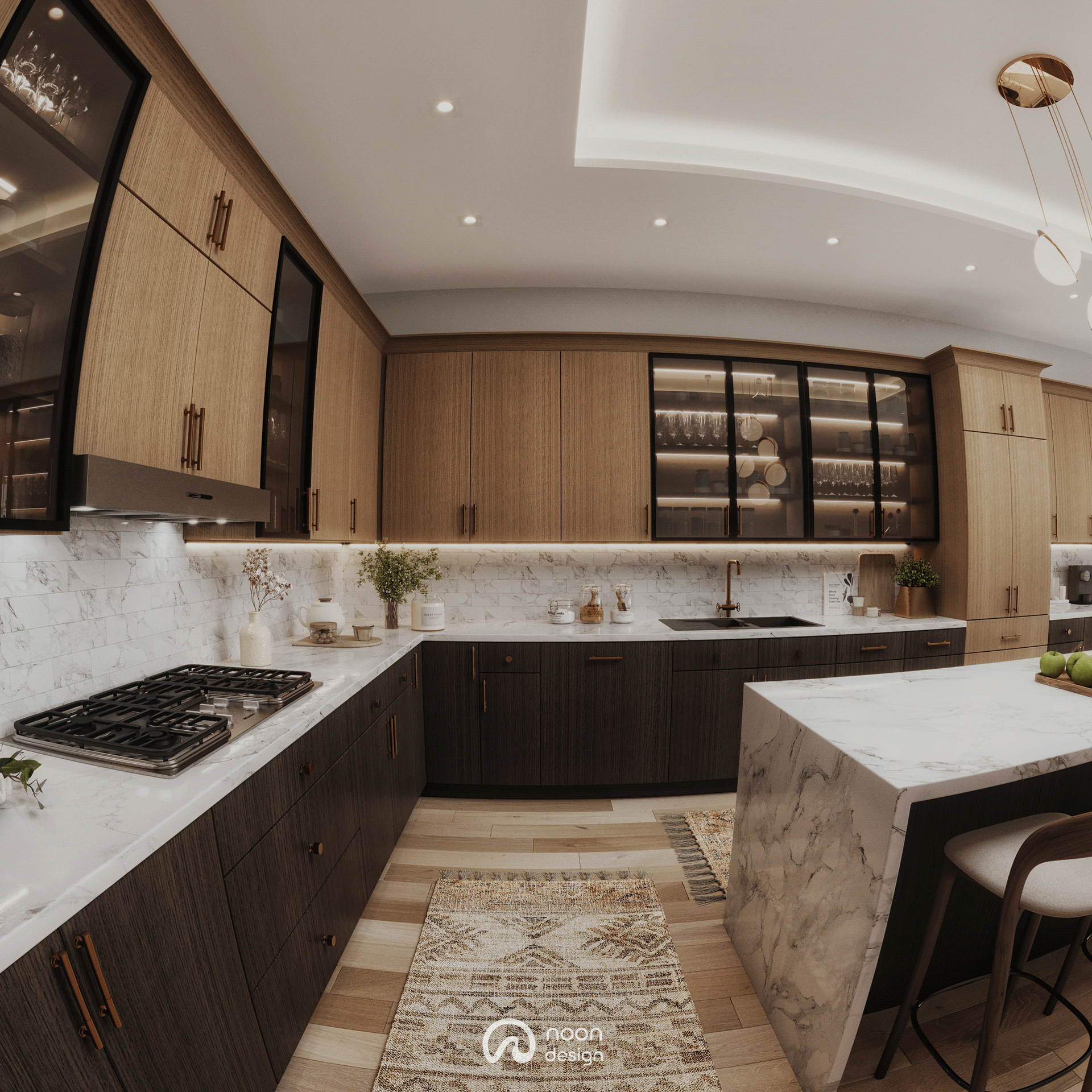 橡木之光厨房丨美国夏洛特丨Noon Design Studio-4