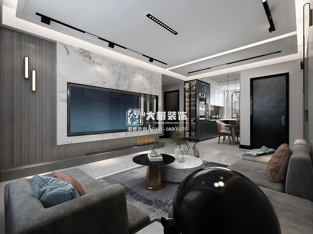 绿地中央广场 80㎡轻奢风新家,马宁设计师打造极致简约空间-14