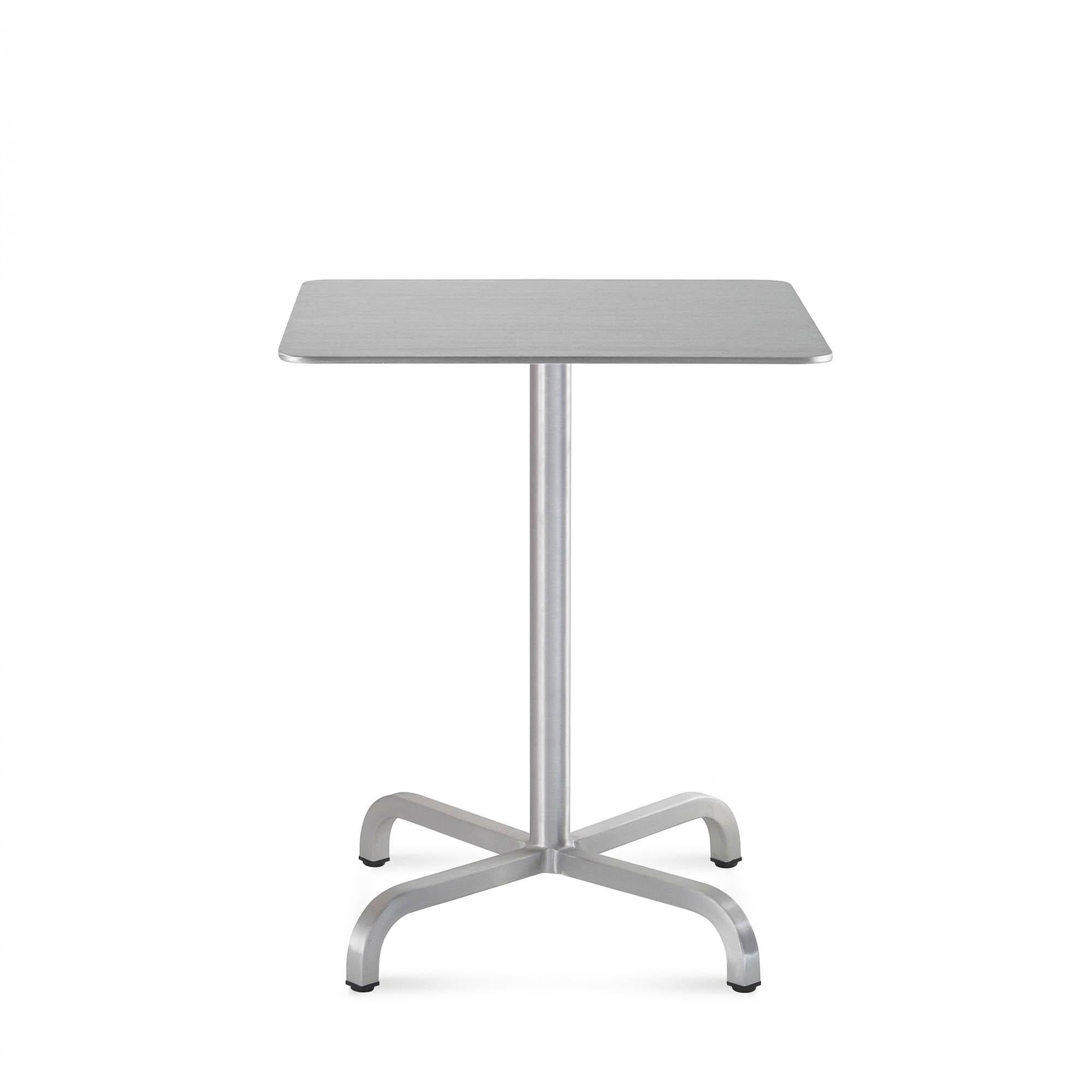 Emeco 20-06 Small Square Café Table in Brushed Aluminum by Norman Foster For Sale at 1stDibs | small square cafe-2