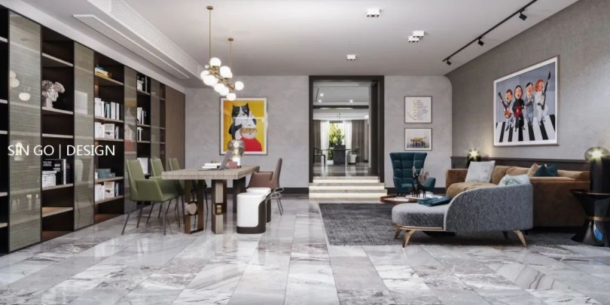 南京•复地朗香 650㎡混搭风别墅设计,现代轻奢质感与法式浪漫的完美融合-36