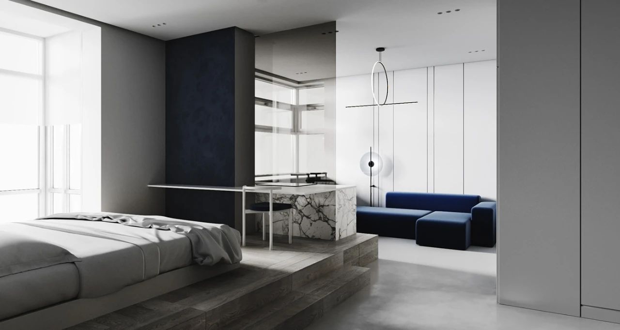 基辅黑白灰禁欲系家居,Anastasiia Reznichenko 现代设计典范-33