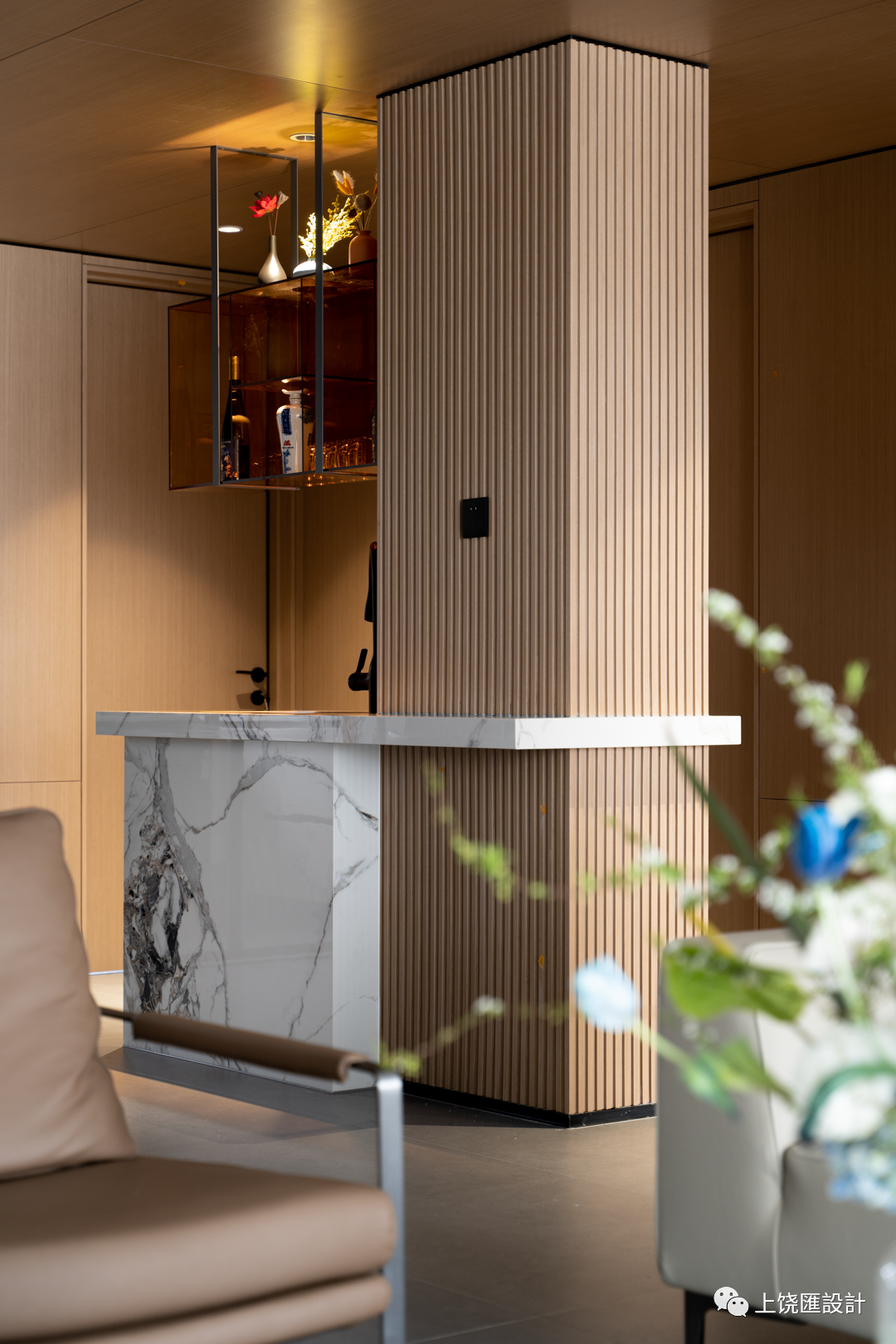 奶油白与原木色居住空间设计丨红石空间设计-22