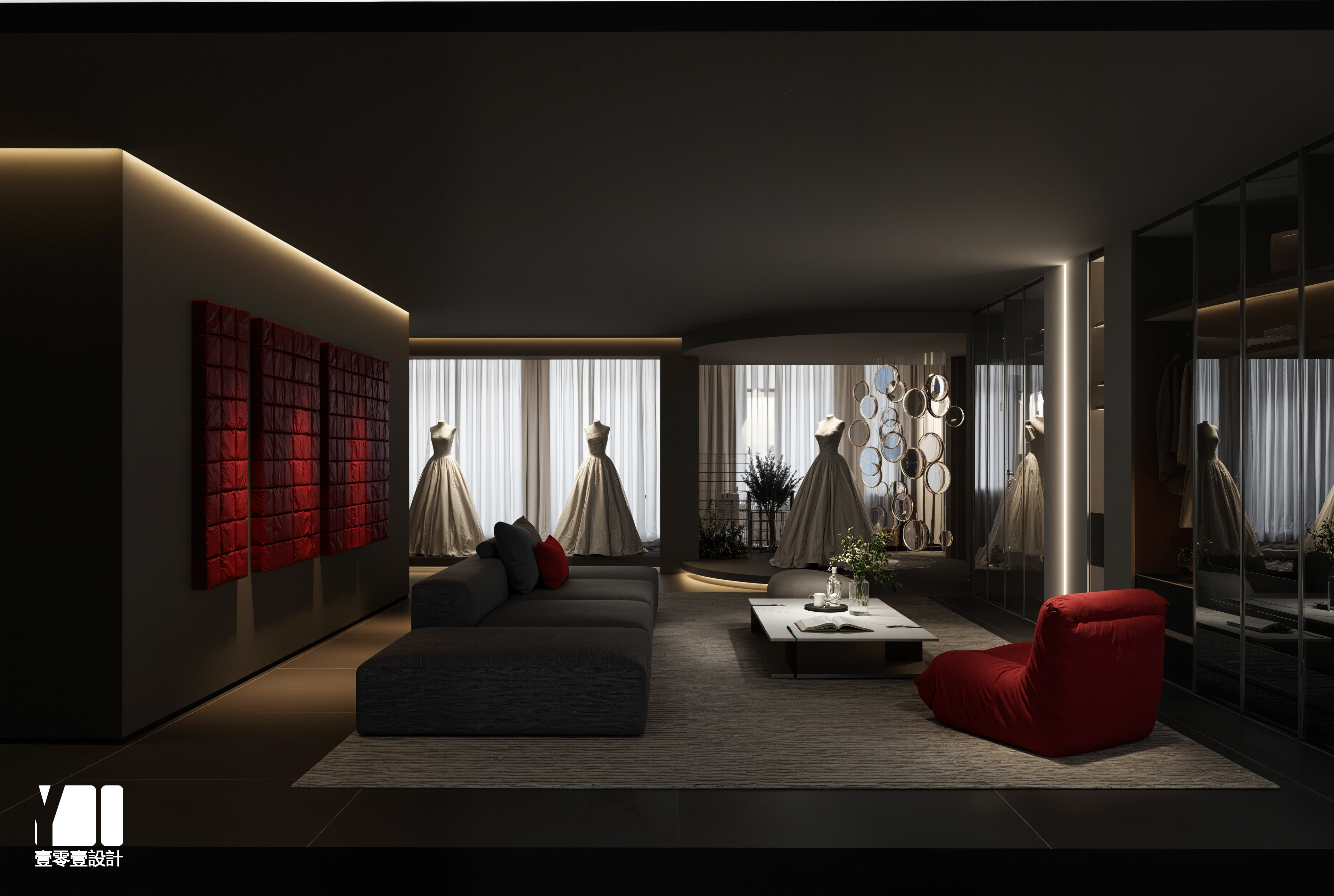 「灰与红 打造高级感爆棚的婚纱视觉盛宴-3