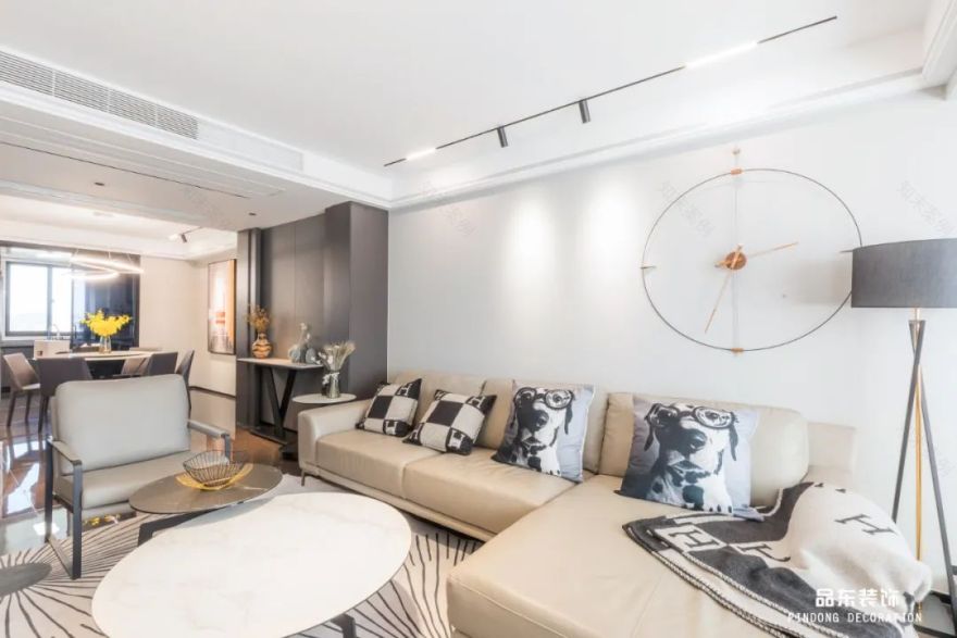 香颂华府现代灰调之家丨品东装饰-15