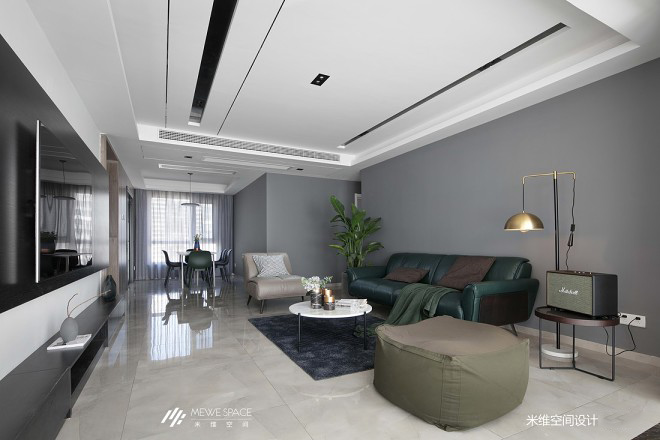 130㎡简约轻奢公寓  米维空间设计-3