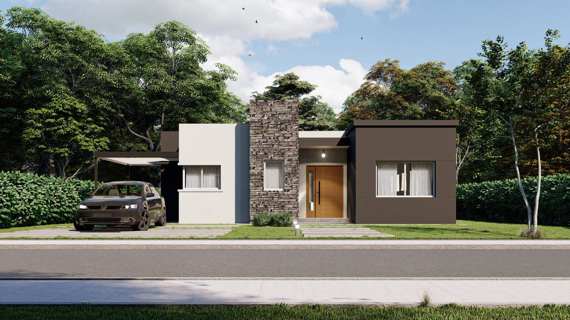 ARQUITECTURA - FACHADAS RENDERS 小别墅-7