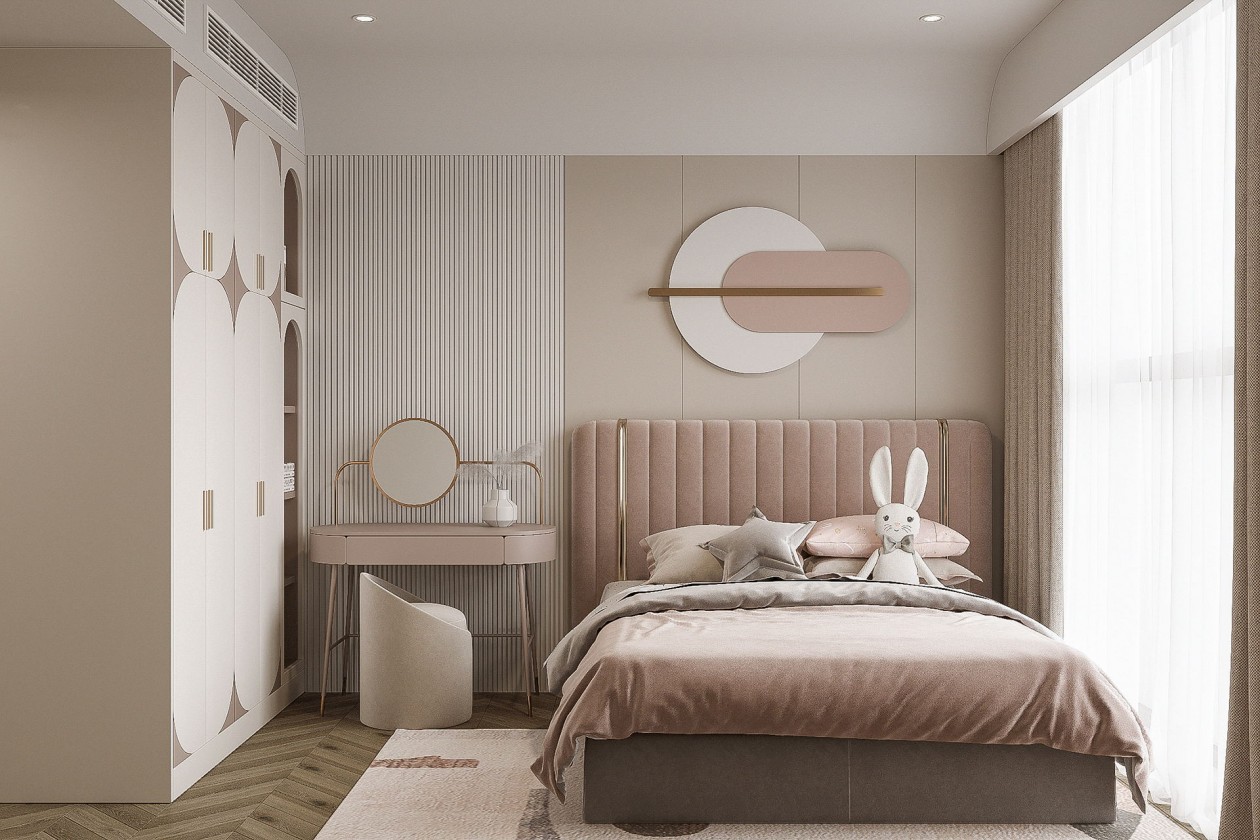 现代浅咖色系住宅空间设计-16
