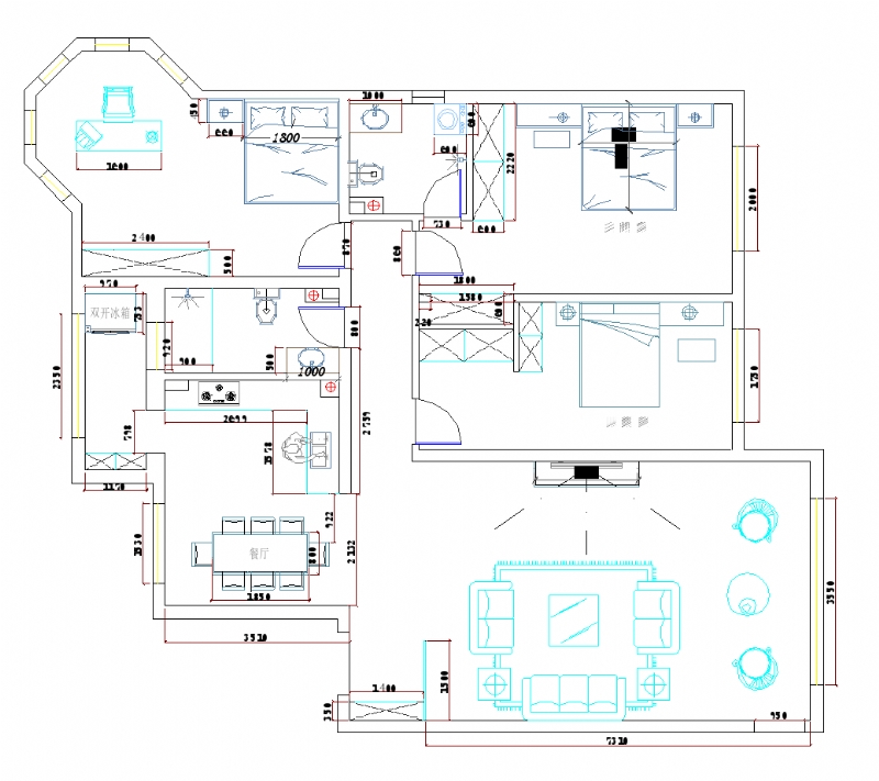 哈尔滨实创装饰14万装修盛和天下150平现代风格三居室-8