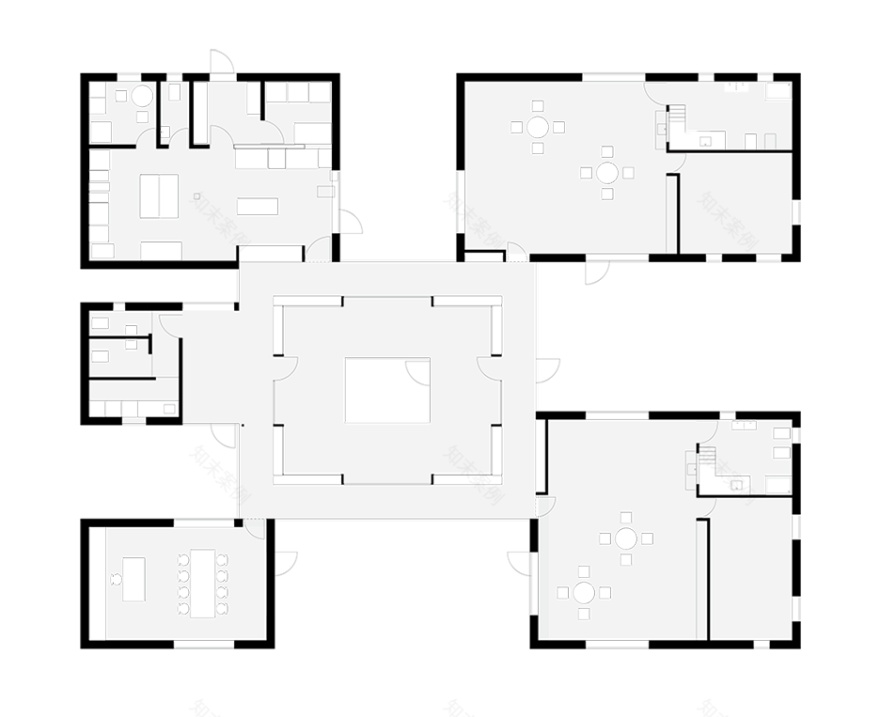 围绕小花园而建的林间托儿所-10