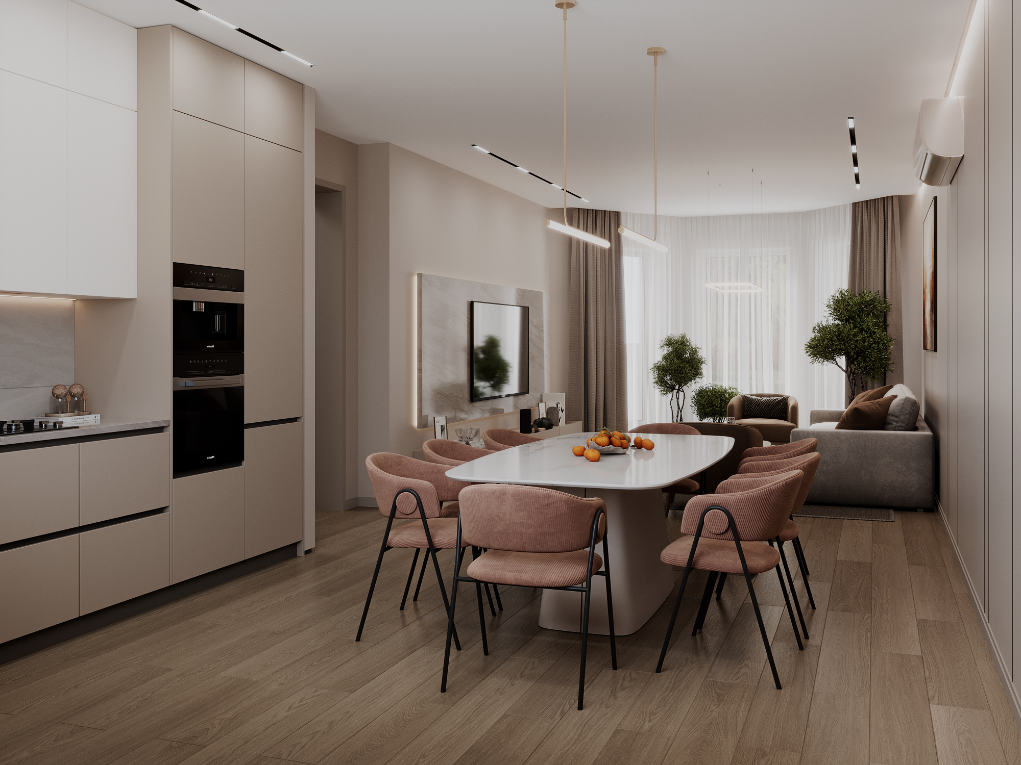 Гостиная-кухня/dining-living room-5