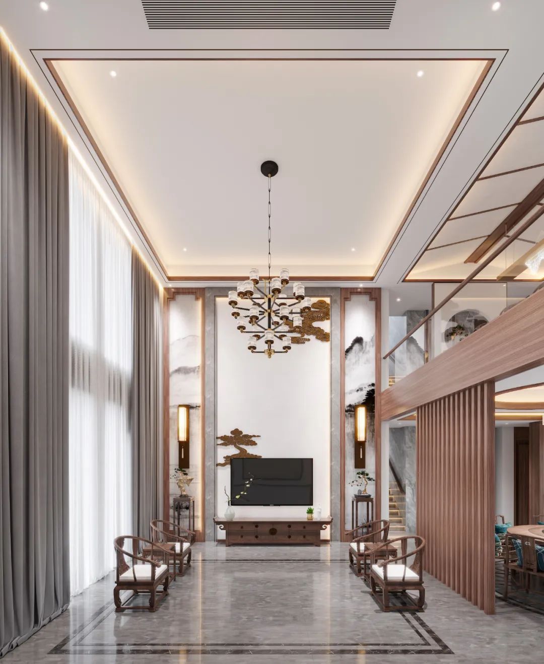 河北·大城凤凰城 | 500m²新中式风格别墅 凸显古典风韵的东方优雅-29