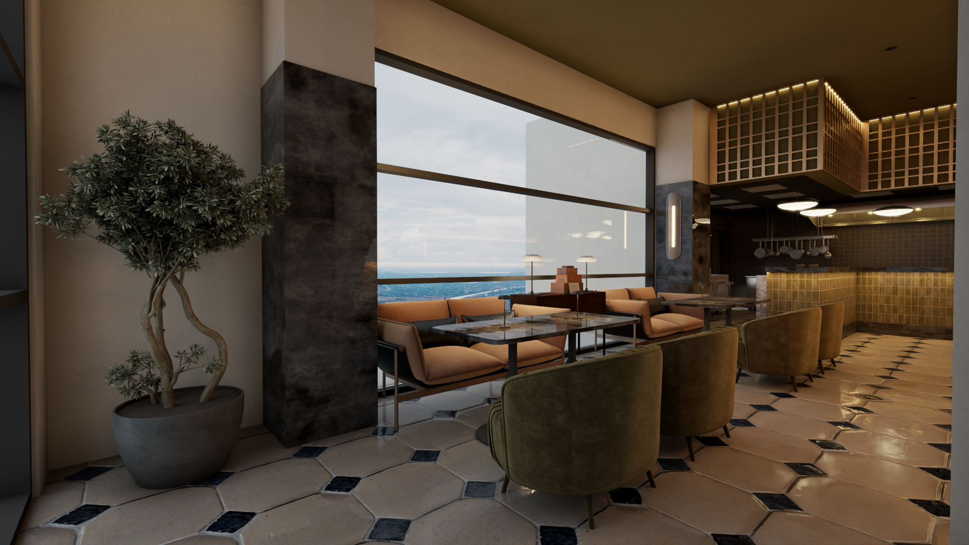 餐厅和水烟休闲室室内设计丨沙特阿拉伯-39