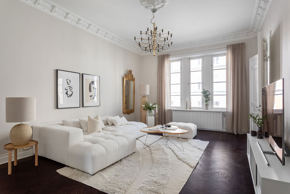 斯德哥尔摩 90 平米全白公寓,极简优雅风设计-4