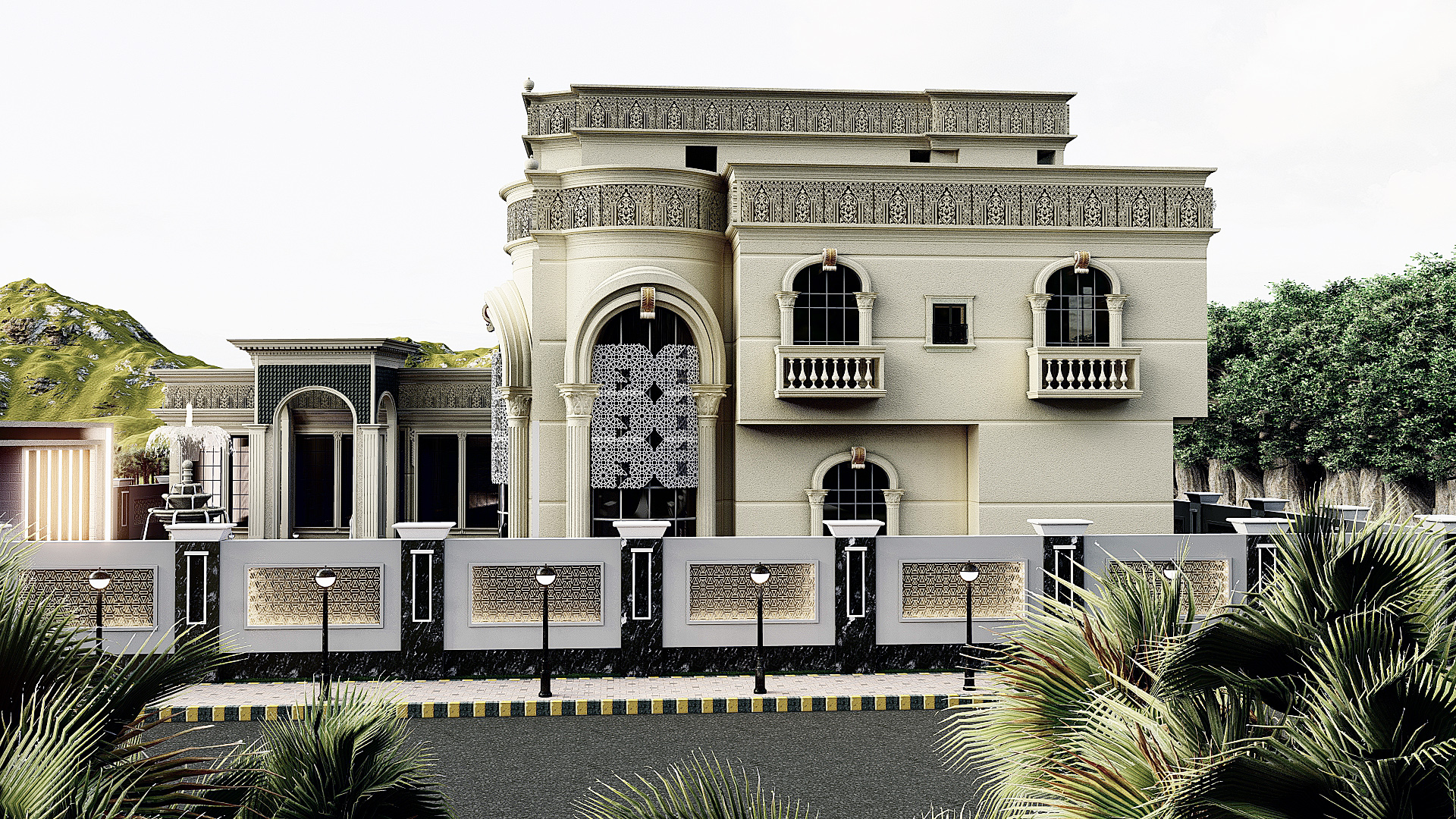 تصميم لقصر مع ديوانيه بالمملكه العربية السعودية-14