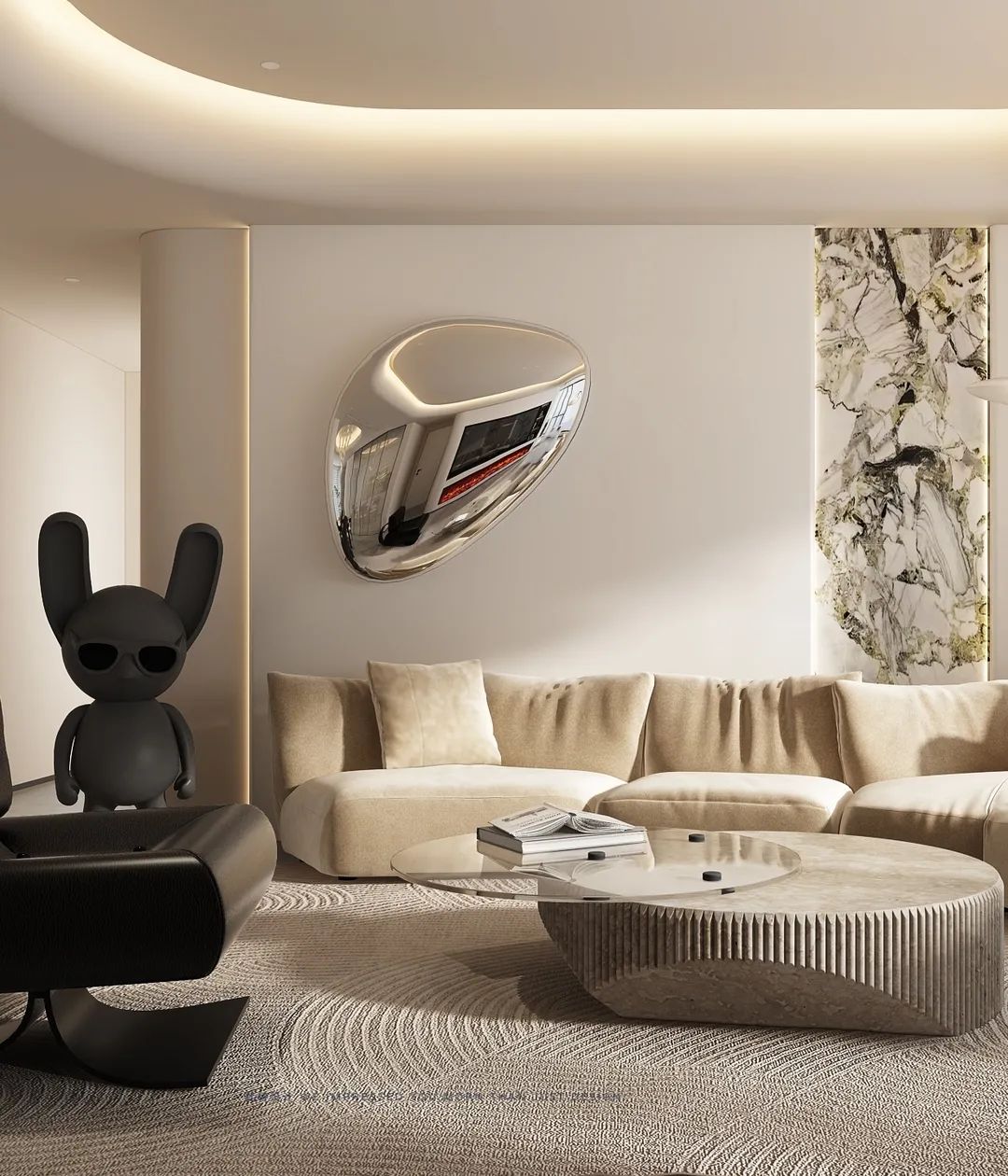 奶油色调的温馨家居设计丨TODD 杜特设计-0