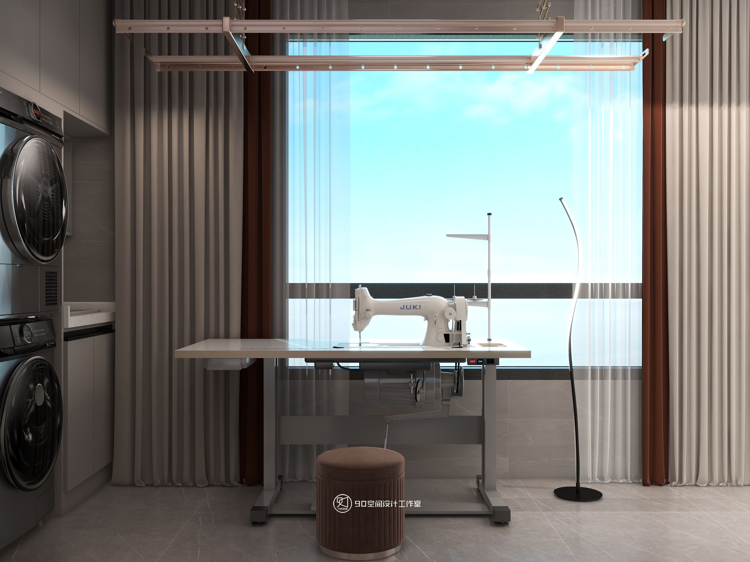 蒲公英现代风格住宅设计丨90 空间设计-16