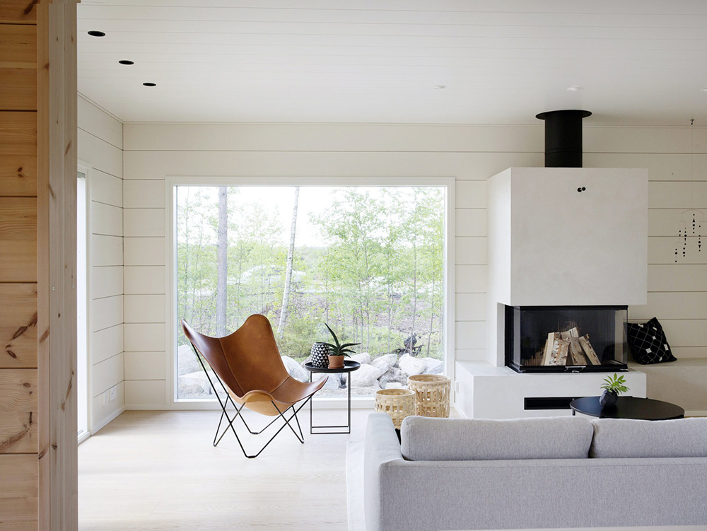 芬兰林间轻现代木屋设计-4