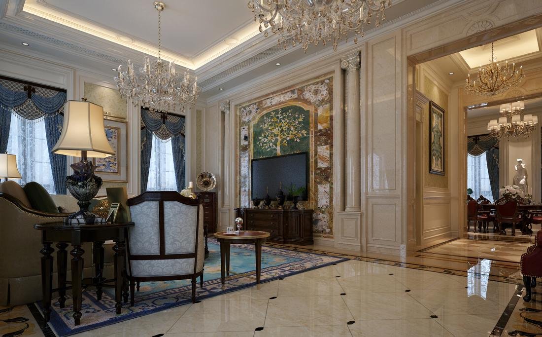 龙首山庄舒适宜居客厅设计-4