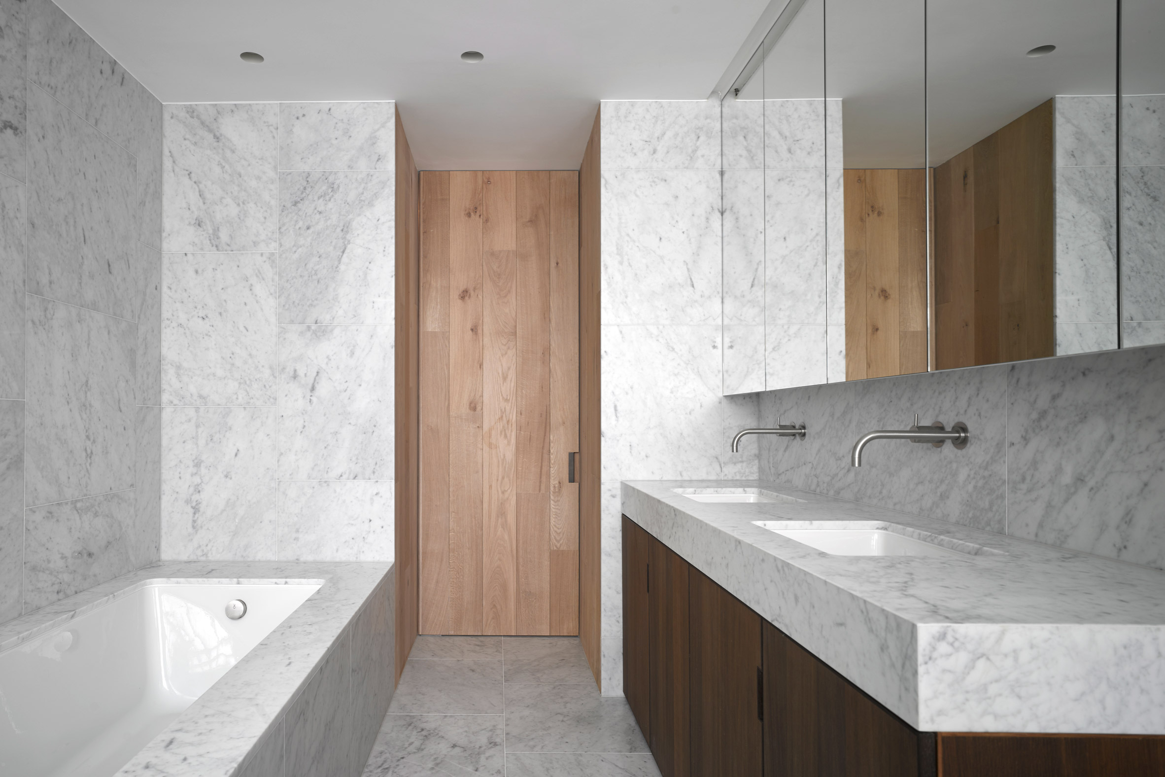 McLaren Excell contrasts smoked oak with white panelling in renovated London offices-27