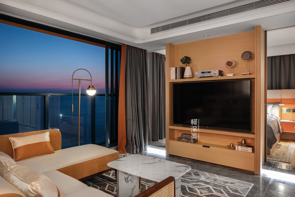 双月湾度假屋 · 现代简约,融入夕阳橙与海洋蓝的活力空间丨中国惠州丨柯深美（深圳）室内设计有限公司-3