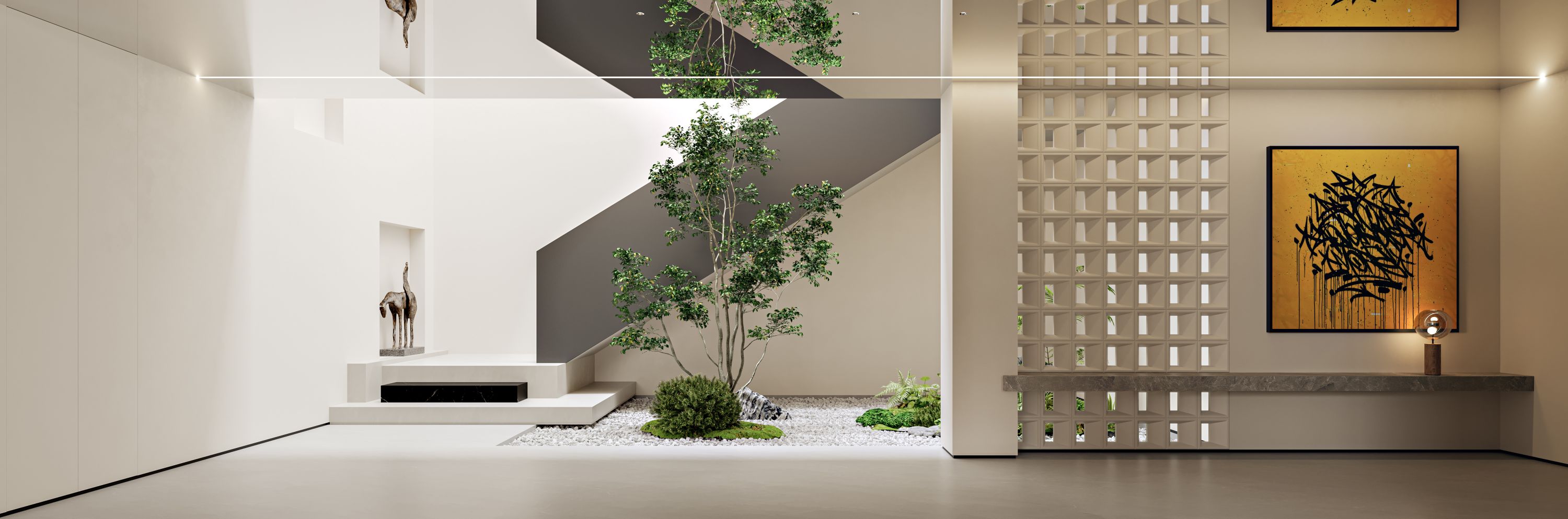 效果图|别墅里的空间设计表现-18