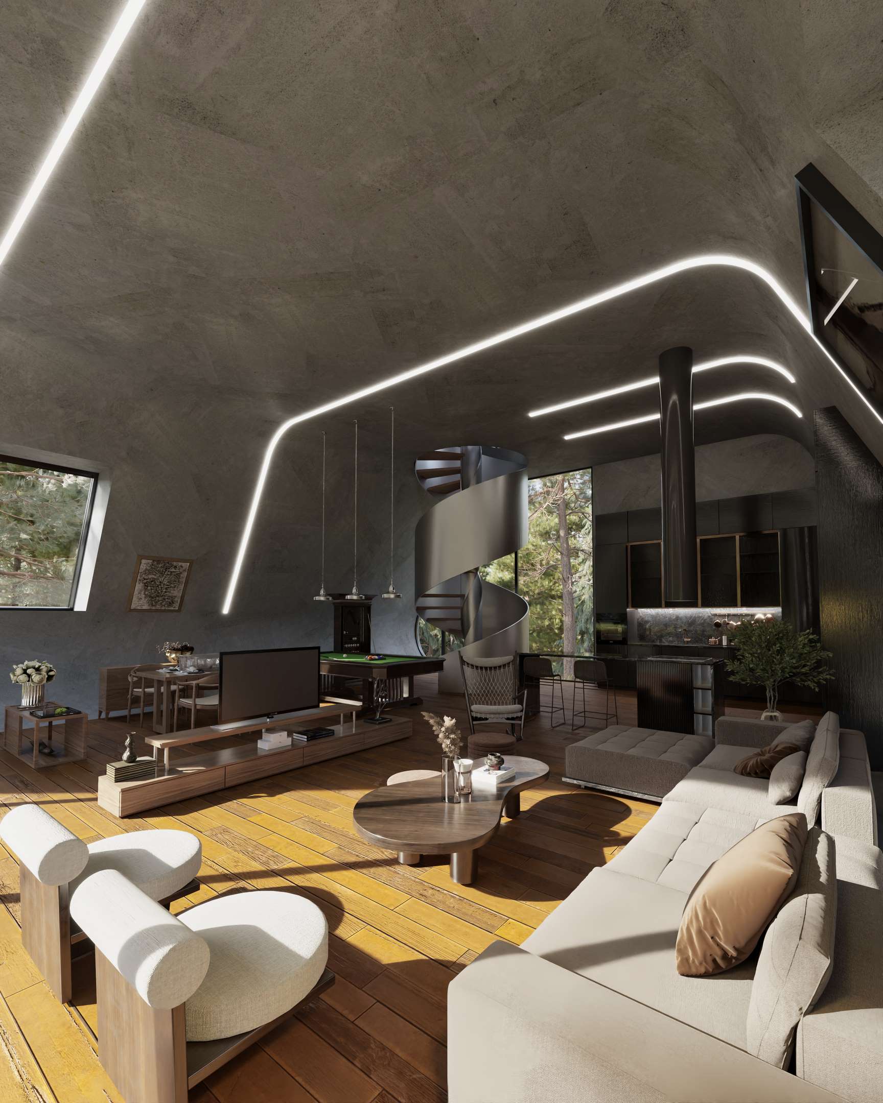 混凝土绿洲 A 形框架小屋设计丨加拿大温哥华丨Rabani Architectural Studio-18