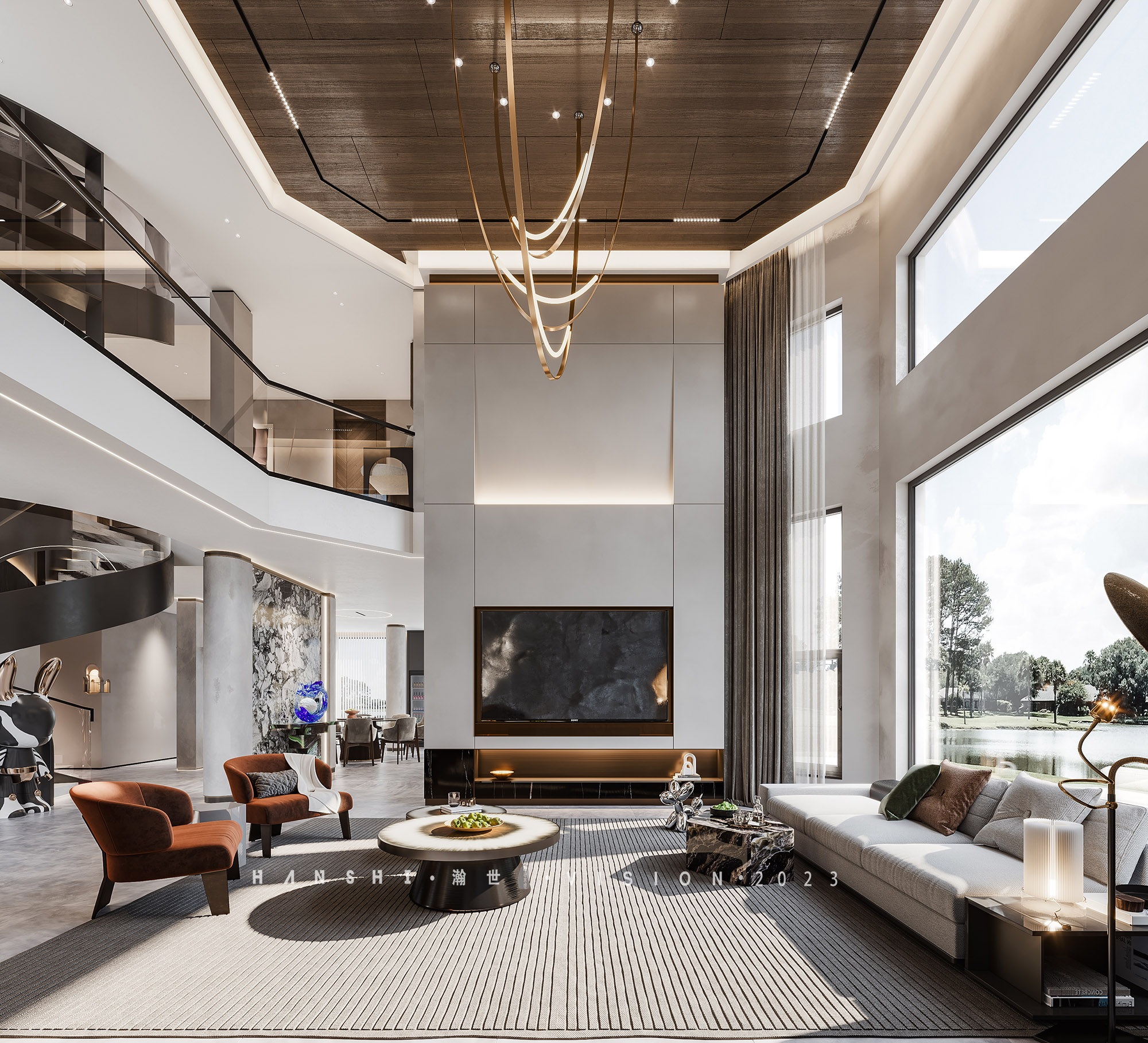 现代意式极简别墅一瀚世表现-1