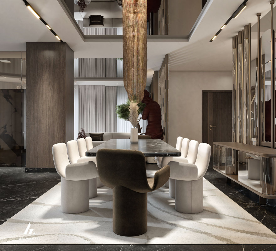 奢华现代接待区设计丨@ahmedismail_designs-12