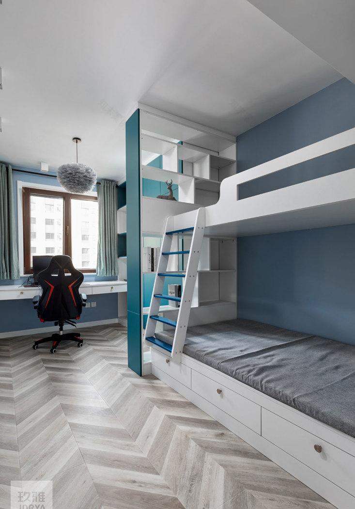 莫兰迪色系撞色设计,打造 107㎡三室一厅的时尚空间-52