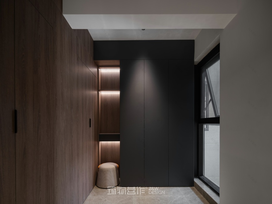 筑物营作实景|180㎡暗调极简婚房设计-17