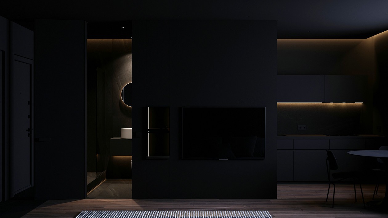 黑色系公寓设计 既大气又沉稳-1