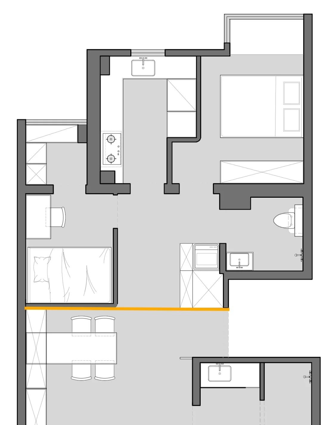 83㎡两室变三室,超强收纳实现三代同堂舒适居住丨中国北京丨里白设计-58
