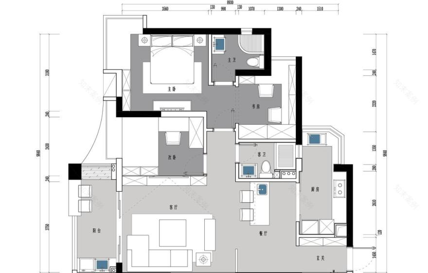 城堡平层室内设计-2