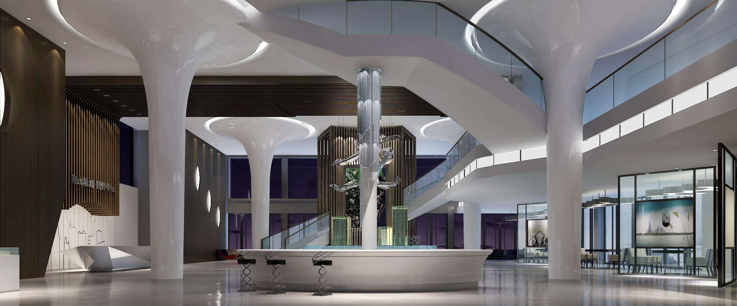 售楼处设计欧式中式现代高清售楼部效果图3D效果图-22
