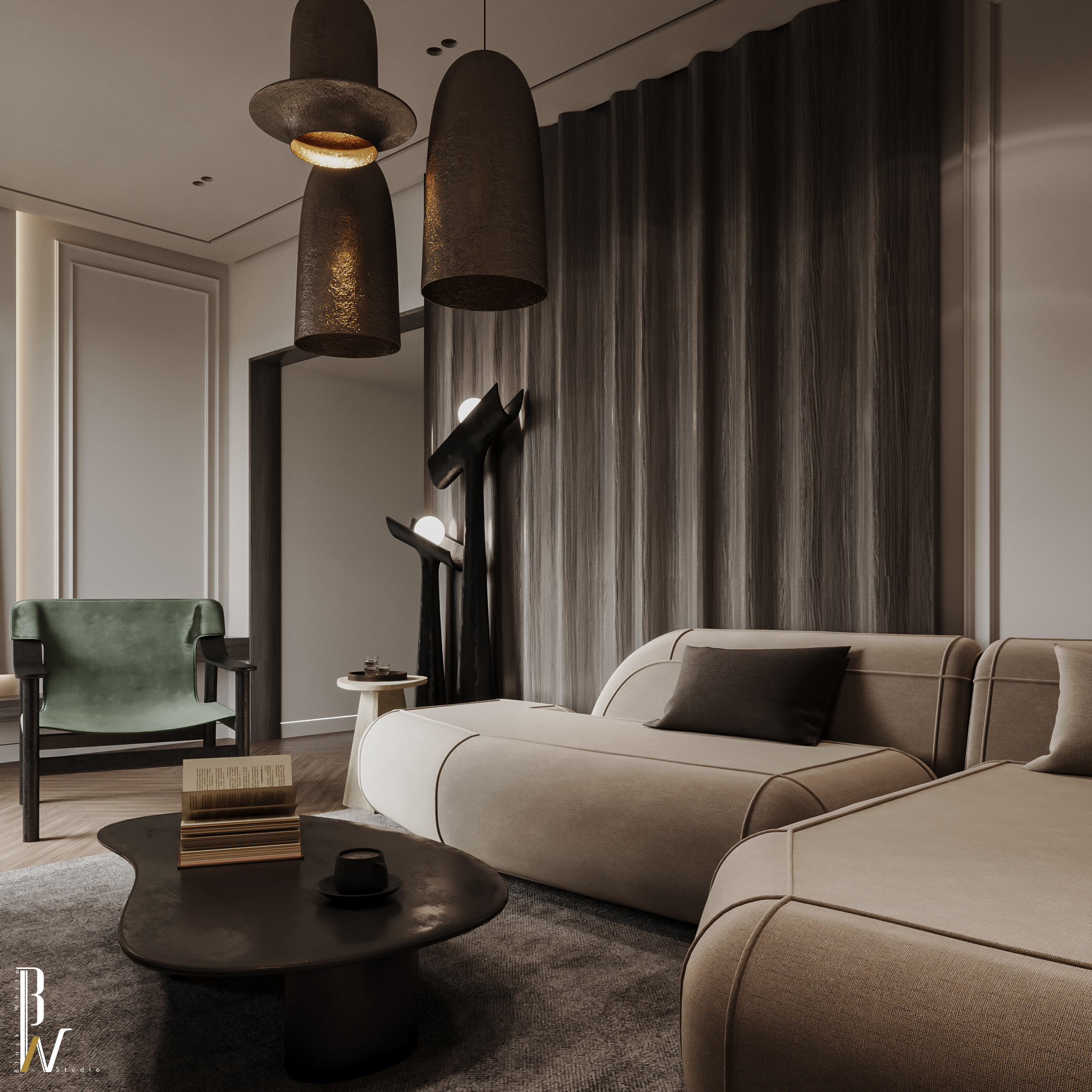 KSA 新古典风格客厅设计丨Black N White-16