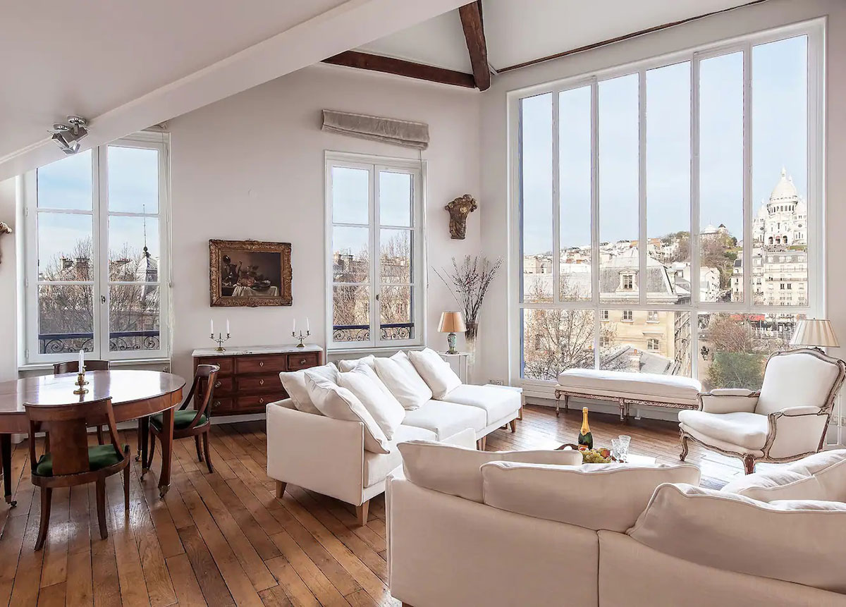 迷人的白色阁楼可俯瞰巴黎的圣心大教堂-1